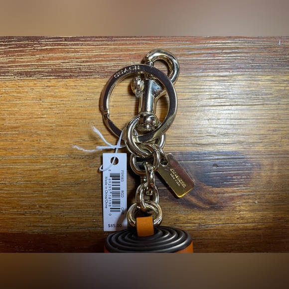 NWT Coach Leather Tassel Key Fob Keyring/ Bag Charm - Picture 3 of 7
